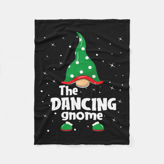 Dancing Gnome Family Matching Christmas Funny Paja Fleece Blanket (Front)