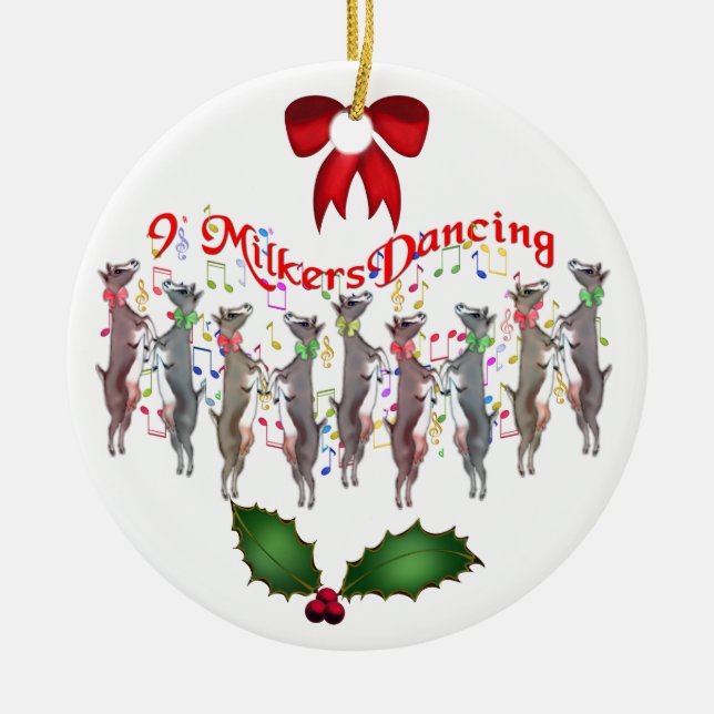 Dancing Goats Christmas Ornament (Front)
