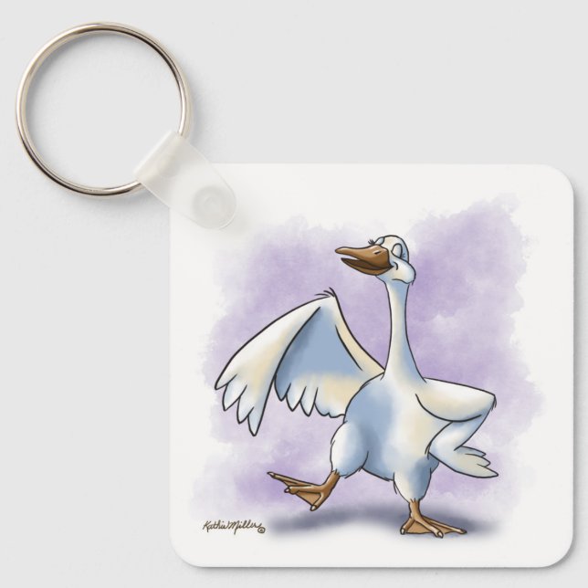 Dancing Goose Cartoon Keychain (Front)