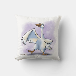 Dancing Goose Cartoon Throw Pillow