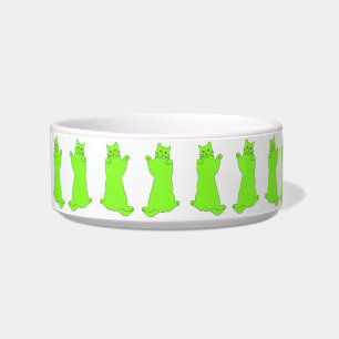 Dancing Green Cats bowl