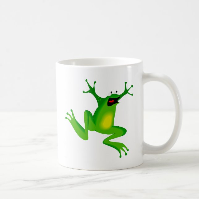 dancing green frog coffee mug (Right)
