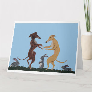 Dancing Greyhounds & Bunny Friends Invitation