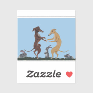 Dancing Greyhounds & Bunny Friends Invitation