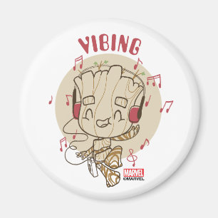 Dancing Groot Vibing With Headphones Magnet