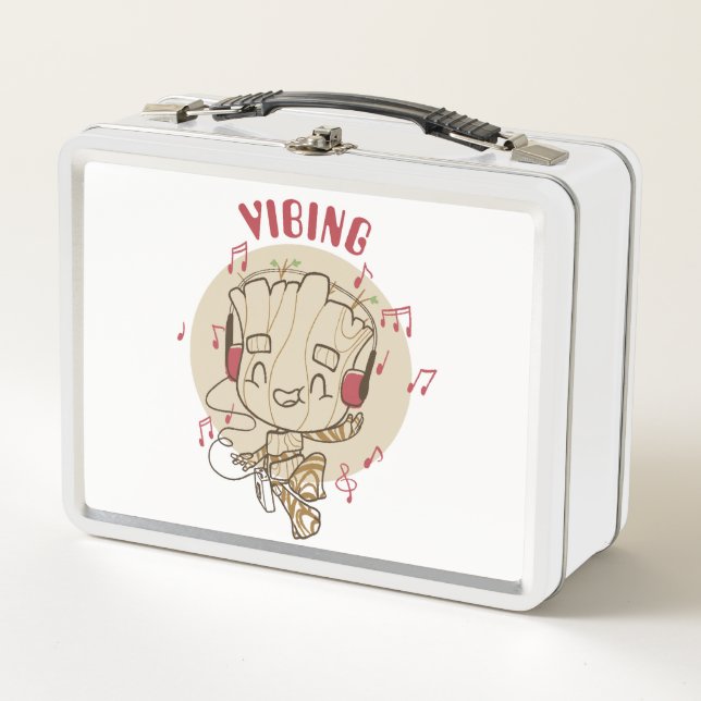 Dancing Groot Vibing With Headphones Metal Lunch Box (Front)