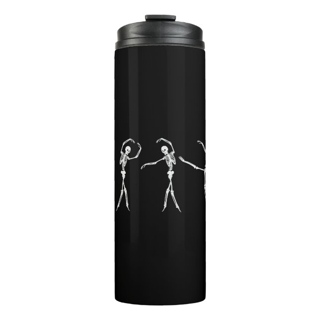 Dancing Gymnastics Skeleton  Halloween Thermal Tumbler (Front)