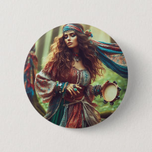 DANCING GYPSI 2 INCH ROUND BUTTON