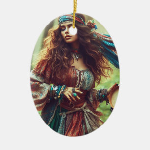 DANCING GYPSI  CERAMIC ORNAMENT