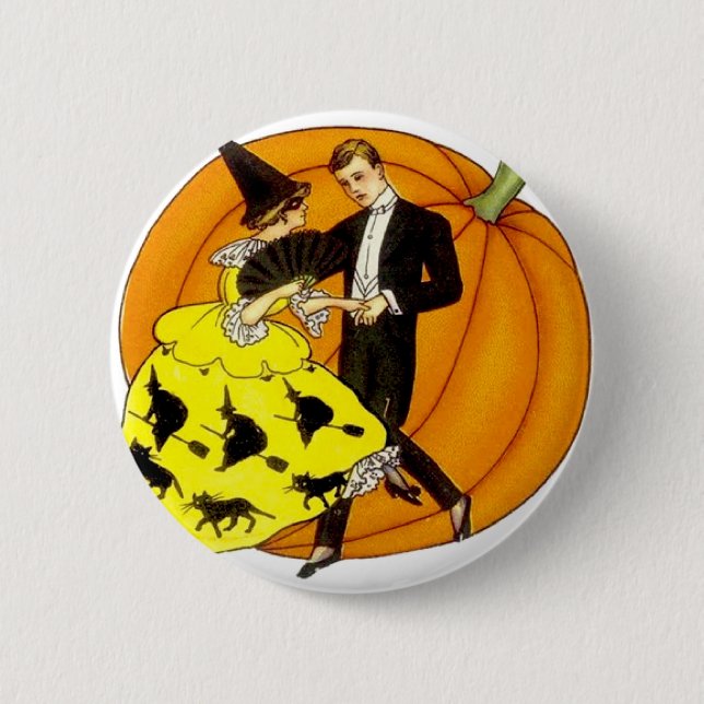 Dancing Halloween Couple 2 Inch Round Button (Front)