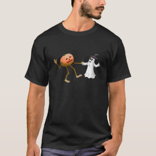 Dancing Halloween Pumpkin and Ghost T-Shirt