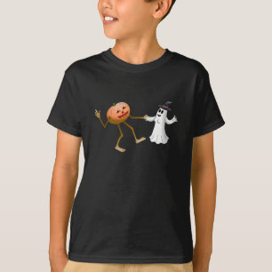 Dancing Halloween Pumpkin and Ghost T-Shirt