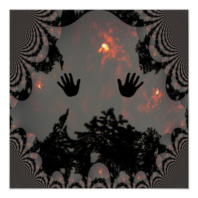 Dancing hands in the fiery sky.... poster (Front)
