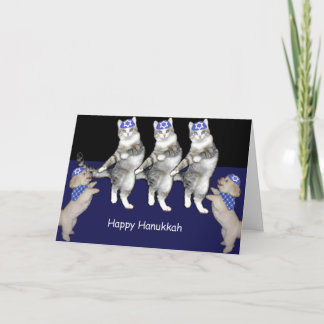 Dancing Hanukkah Kitties Holiday Card