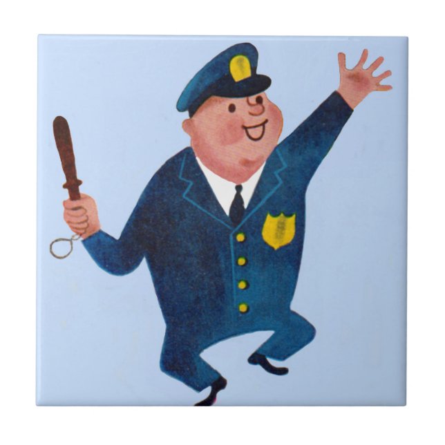 dancing happy cop tile (Front)