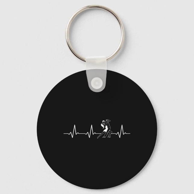 Dancing Heartbeat Rumba Salsa Cha Cha Jive Bachata Keychain (Front)