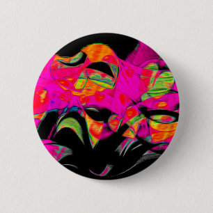 Dancing Hearts on Black Chiffon 2 Inch Round Button