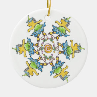 Dancing Hedgehogs Ceramic Ornament