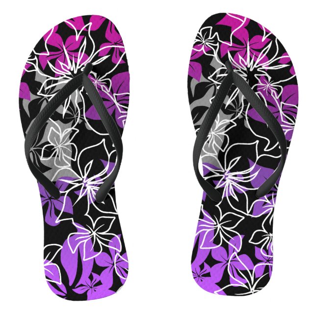 Dancing Hibiscus Hawaiian Blend Flip Flops (Footbed)