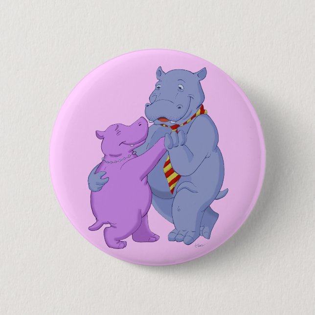 Dancing Hippo Tango Button (Front)