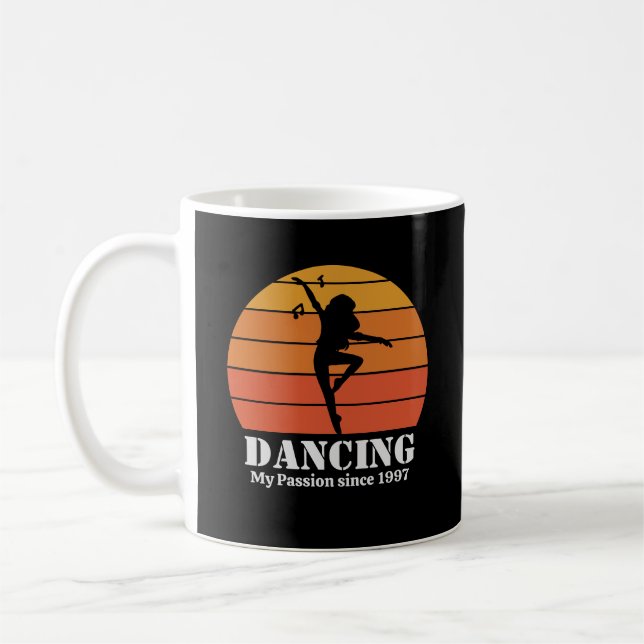 Dancing Hobby Retro Sunset Personalize Coffee Mug (Left)