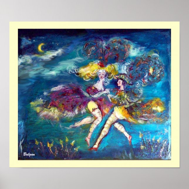 DANCING IN THE NIGHT Venetian Masquerade Dancers Poster (Front)