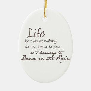 Dancing In The Rain Ceramic Ornament