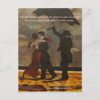 "Dancing in the Rain" Postcard