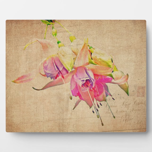 Dancing In The Wind - Fuchsia Flowers Plaque (Front)
