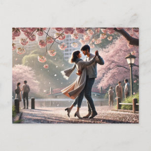 Dancing in Ueno Park Japan in the Spring Postcard