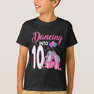 Dancing Into 10 Year Old Birthday Ballerina Girl P T-Shirt