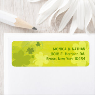 Dancing Irish Shamrocks Wedding Return Address