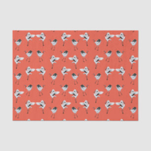 Dancing Japanese Cranes Tissue Rouge Tissue Paper