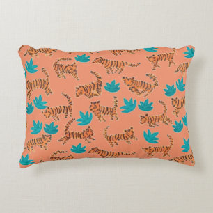 Dancing Jungle Tigers Decorative Pillow