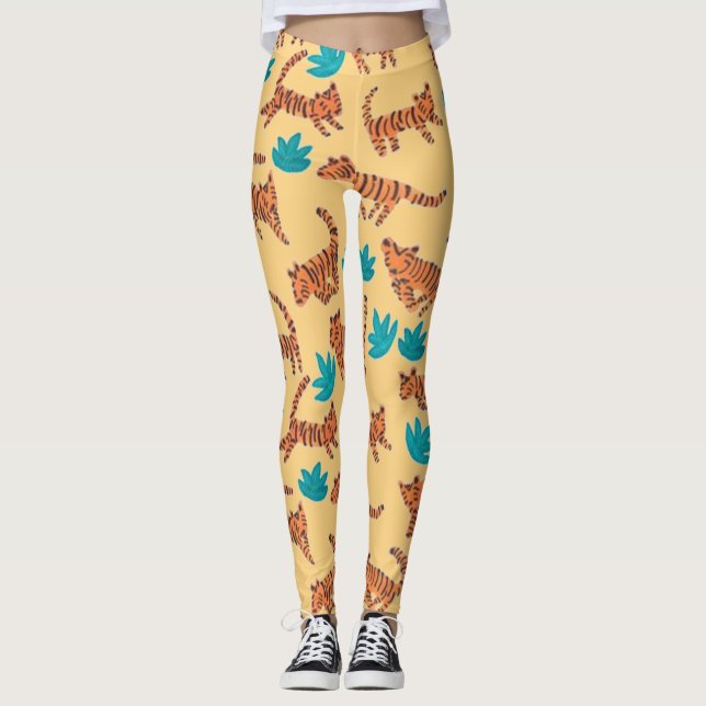 Dancing Jungle Tigers Leggings (Front)