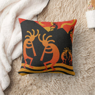 Dancing Kokopelli Desert Southwest Design Throw Pillow