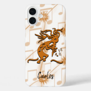 Dancing Kokopelli Merrymaker With Musical Notes iPhone 16 Plus Case