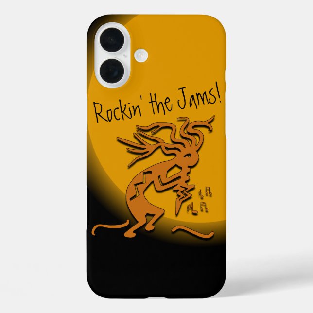 Dancing Kokopelli Musician With Floating Notes Case-Mate iPhone Case (Back)
