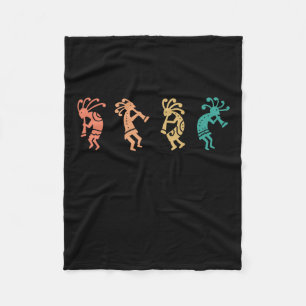 Dancing Kokopelli Southwestern Usa Native American Fleece Blanket