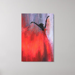 Dancing Lady in Red Canvas Print