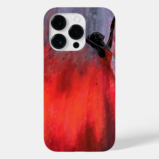 Dancing Lady in Red  iPhone Case - Painting   (Back)
