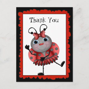 Dancing Ladybug merci carte postale
