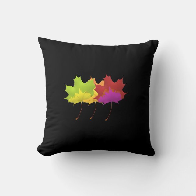 DANCING LEAF DESIGN NATURE THEME THROW PILLOW (Front)