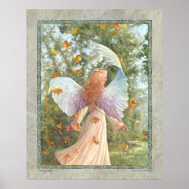 Dancing Leaves  16" x 20" poster of an Angel (Front)
