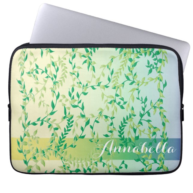 Dancing leaves laptop sleeve (Front)