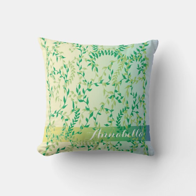 Dancing leaves throw pillow (Front)