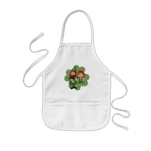 Dancing Leprecauns Pixel Art St. Patrick's Day Kids Apron