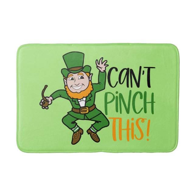 Dancing Leprechaun Can't Pinch This Bath Mat (Front)