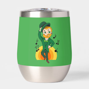 Dancing leprechaun, St. Patrick's Day cartoon