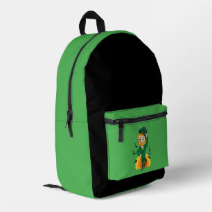Dancing leprechaun, St. Patrick's Day cartoon Printed Backpack